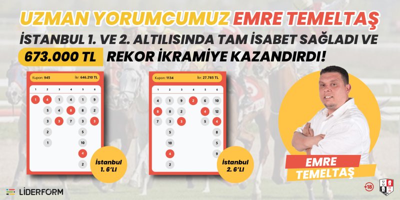 LİDERFORM'dan Takipçilerine Tam tamına 673,000,00 TL'lik Çarşamba İstanbul 6'lısı. Biz bu işte 1 numarayız demiştik